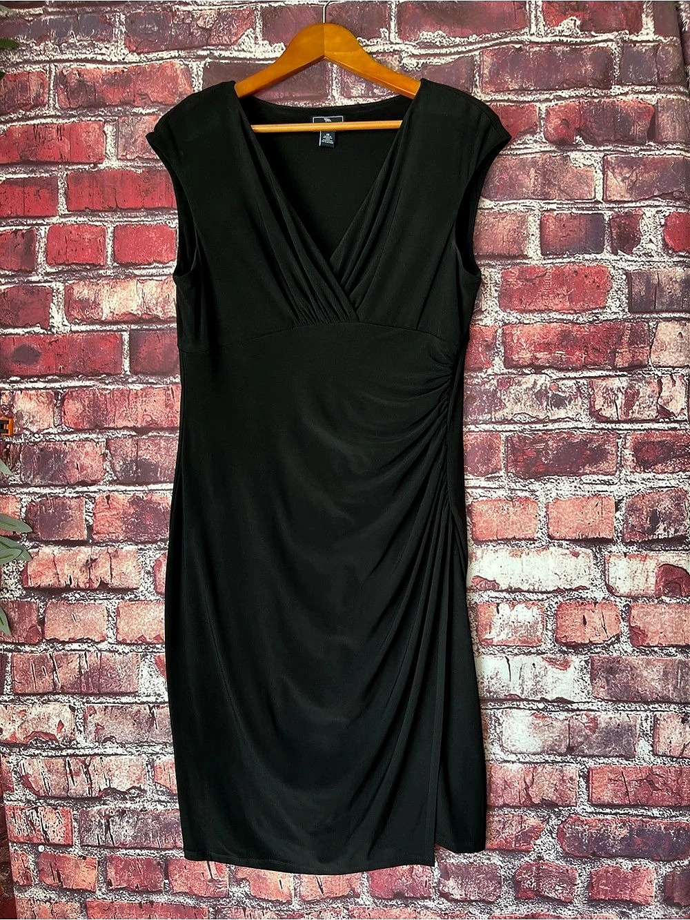 American Living Black Classic Sheath Dress Size 16 Stretch